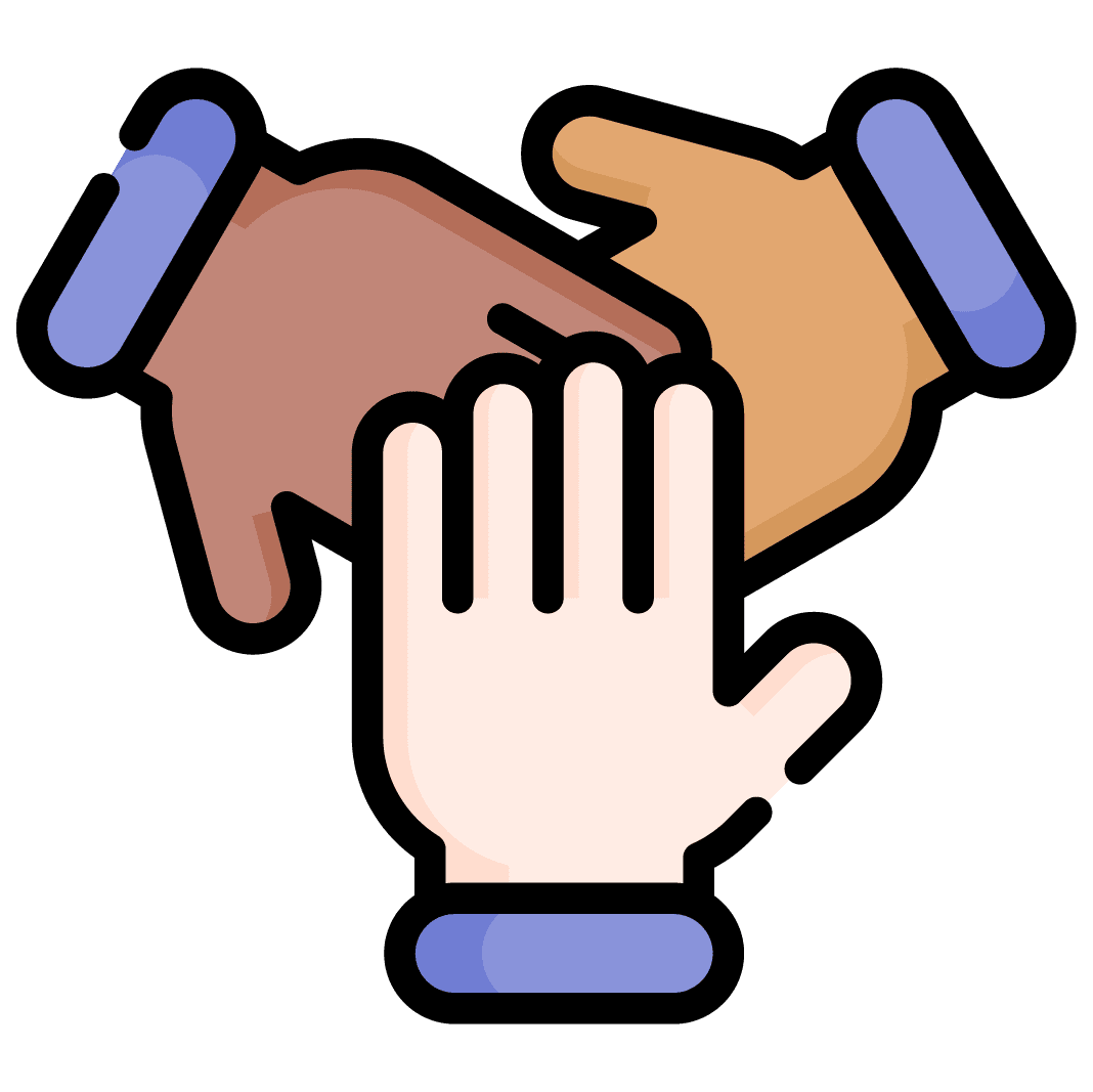 image of diverse hands touching