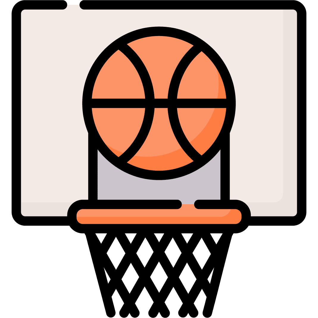 Basketball image with backboard and net
